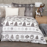 4Home Christmas time mikroflanel karácsonyi ágyneműhuzat szürke