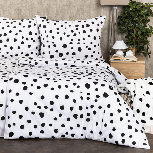 4Home Dalmata pamutágyneműhuzat fekete fehér