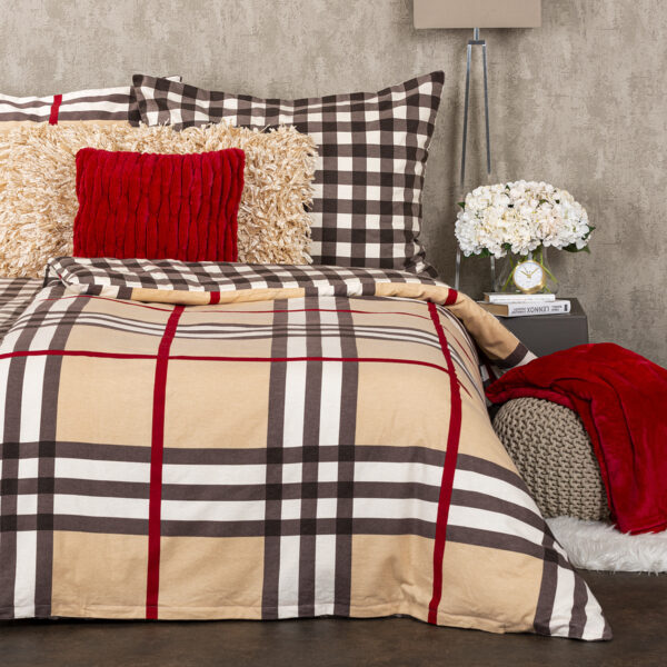4Home Kockás flanel ágyneműhuzat