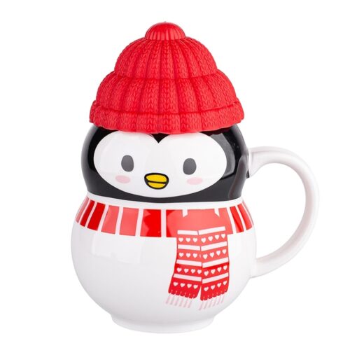 Altom Penguin karácsonyi bögre szilikon tetővel