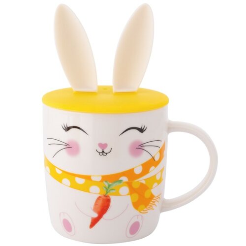 Altom Porcelán csésze Merry Rabbit szilikonfedéllel