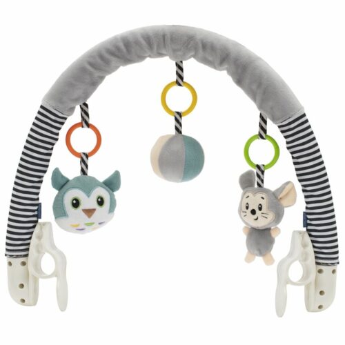 Baby Mix Egér és bagoly gyerek játék babakocsihoz  szürke