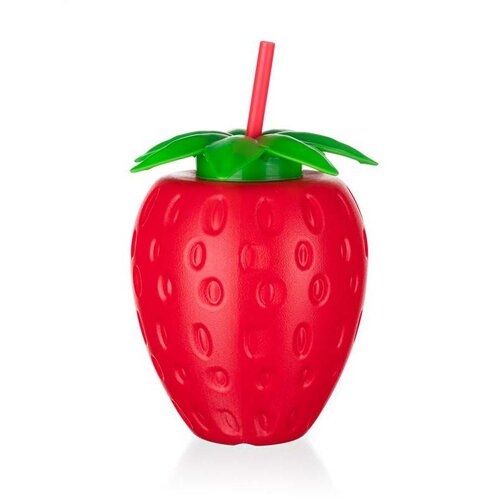 Banquet STRAWBERRY műanyag palack szívószállal
