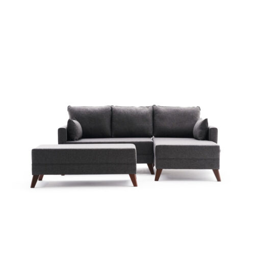 Bella Mini Right Anthracite kinyitható sarokkanapé