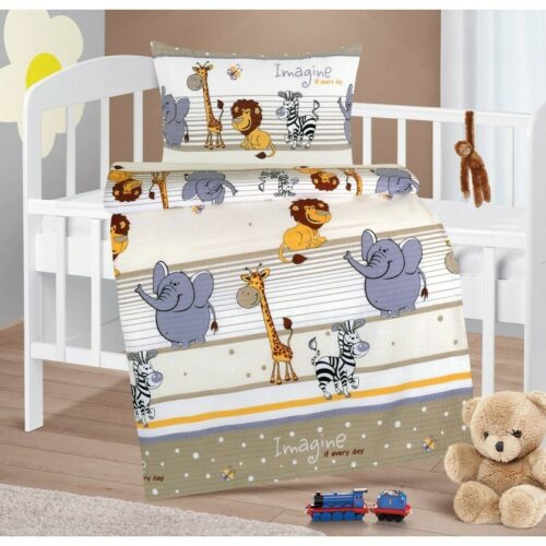 Bellatex Baby krepp ágynemű Agata Safari bézs
