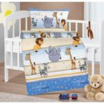 Bellatex Baby krepp ágynemű Agata Safari kék
