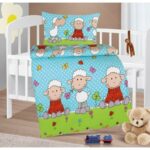 Bellatex Baby krepp ágynemű Agata Sheep kék
