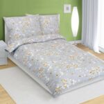 Bellatex krepp ágynemű Flower szürke