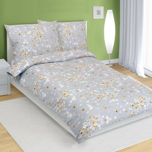Bellatex krepp ágynemű Flower szürke