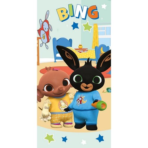 Bing Bunny és Sula pizsamában gyerek törölköző