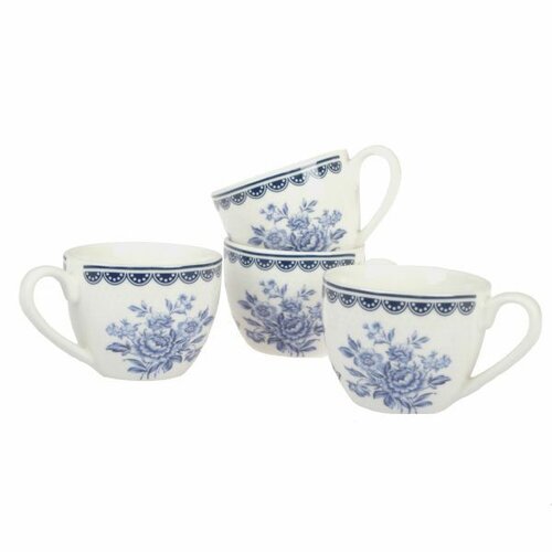 Blue Rose 4 db-os porcelán csészék készlet