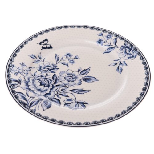 Blue Rose porcelán tányér
