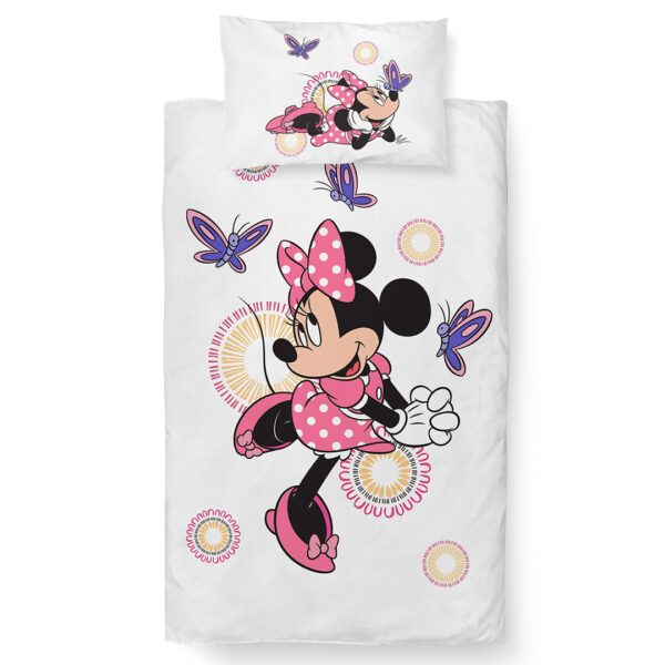 Carbotex bölcsőágynemű Minnie és pillangók
