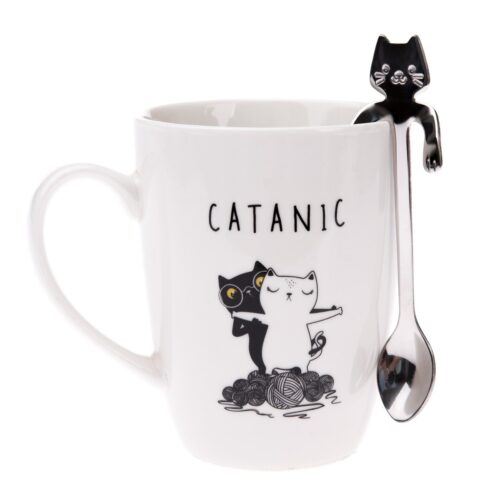 Catanic porcelán bögre fém kanállal