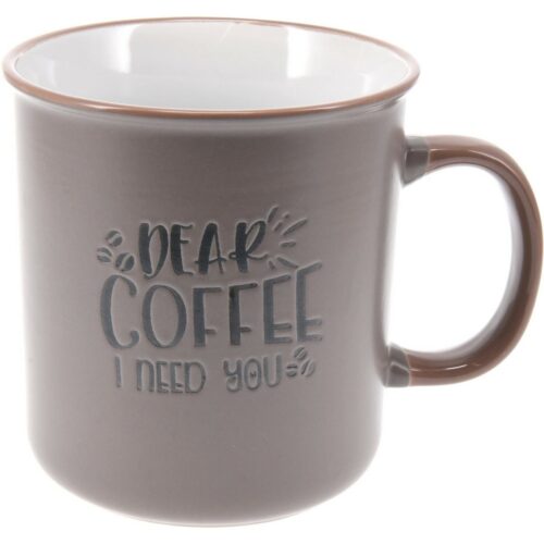 Coffee kőagyag bögre szürke