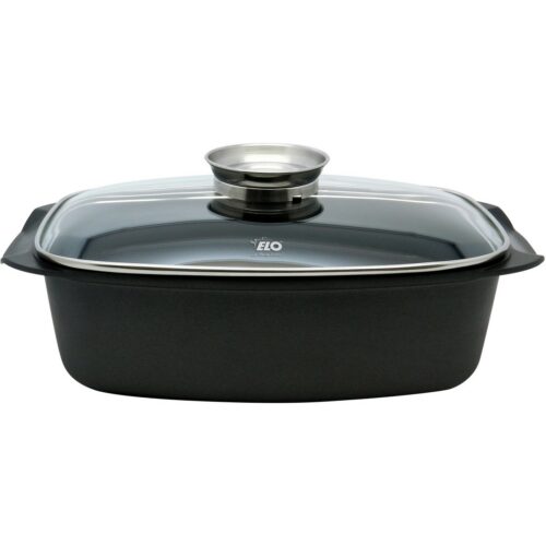 Elo 84932 Sütőedény üvegfedővel és aromás fogantyúval Alucast 40 x 22 cm