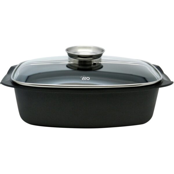 Elo 84932 Sütőedény üvegfedővel és aromás fogantyúval Alucast 40 x 22 cm