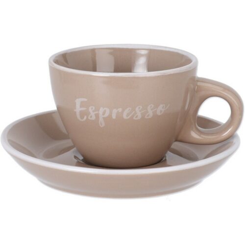 Espresso kőagyag csésze csészealjjal