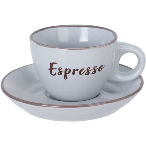 EspressokKőagyag csésze csészealjjal