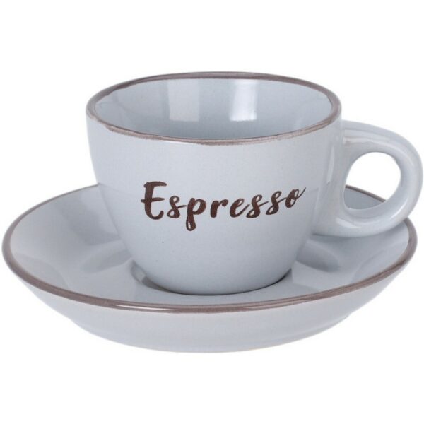 EspressokKőagyag csésze csészealjjal
