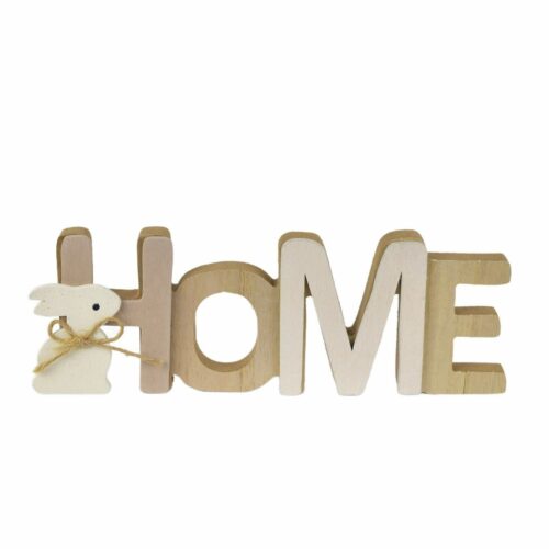 Fából készült tábla HOME nyuszival