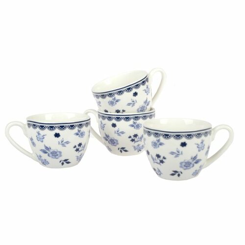 Floral porcelán csésze szett 4 darabos