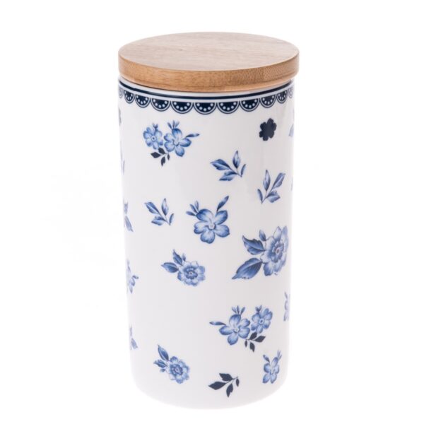 Floral porcelán tároló bambuszfedéllel