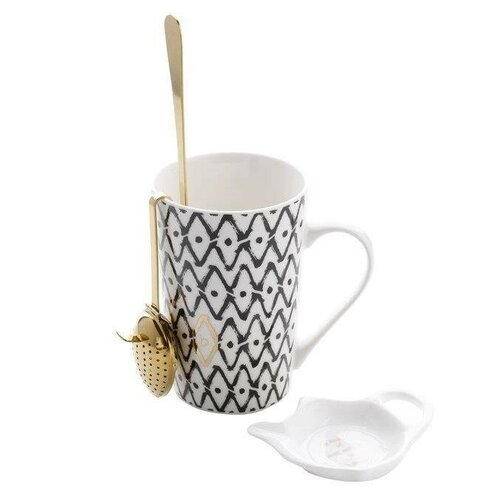 Florina Glitz porcelán bögre teaszűrővel