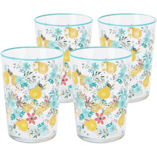 Flowers & Fruits 4 db-os pohárkészlet 510 ml
