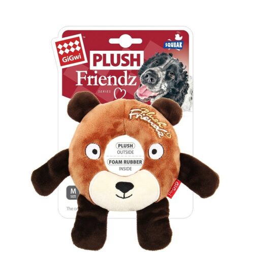 GiGwi Squeaky kutyajáték Plush Friendz mackó