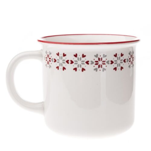 Heart flake karácsonyi porcelán bögre fehér