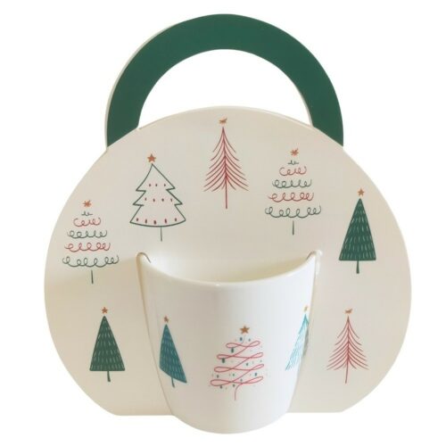 Home Elements Erdő porcelán bögre karácsonyi  mintával 300 ml