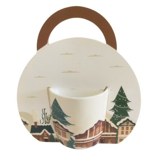 Home Elements Porcelán bögre karácsonyi mintávalVáros 300 ml