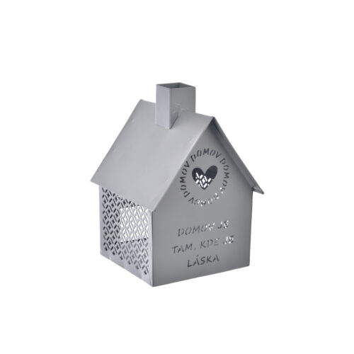 InDecor Fém gyertyatartó Little house szürke