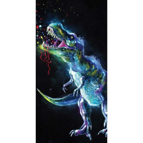 Jerry Fabrics törölköző Dinosaur Black