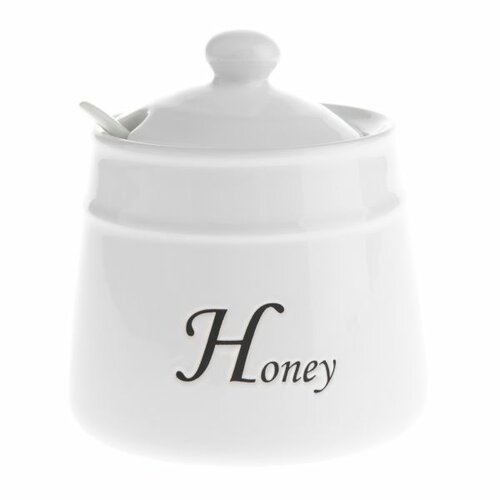 Kerámia Honey mézesüveg kanállal
