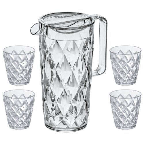 Koziol kancsó 4 pohárral CRYSTAL