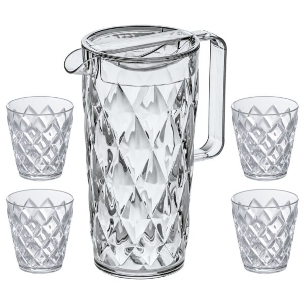 Koziol kancsó 4 pohárral CRYSTAL