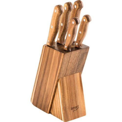 Lamart LT2080 Wood 5 darabos késkészlet tömbben