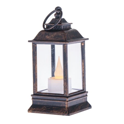Lámpás LED-es gyertyával Cremona bronz