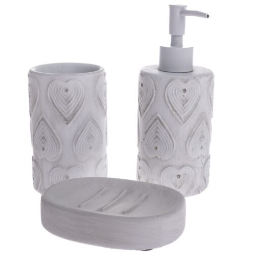 Lavabo 3 db cement fürdőszobai tartozék készlet