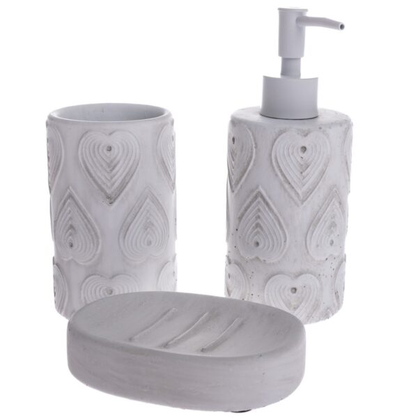 Lavabo 3 db cement fürdőszobai tartozék készlet