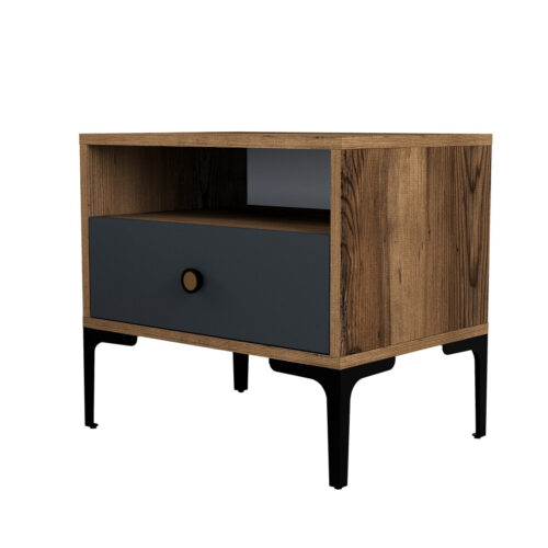 Lizbon Walnut Anthracite éjjeliszekrény