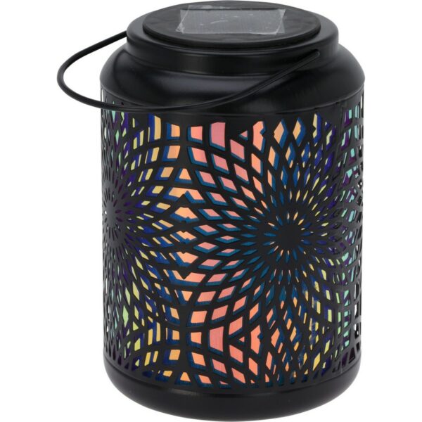 Mandala napelemes LED lámpa fekete