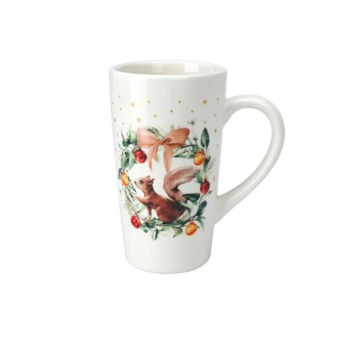 Mókus koszorú karácsonyi porcelán bögre