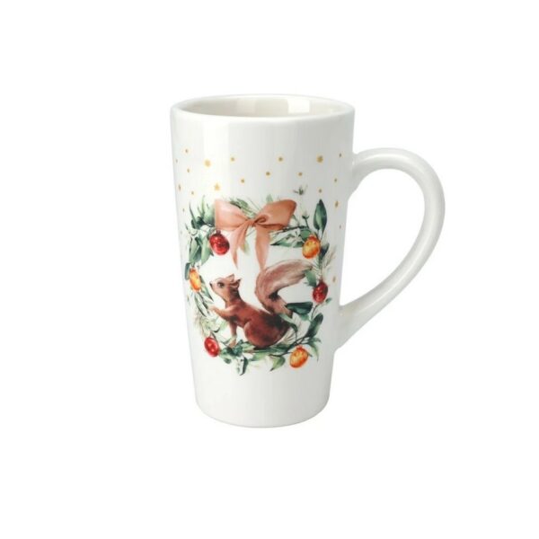 Mókus koszorú karácsonyi porcelán bögre