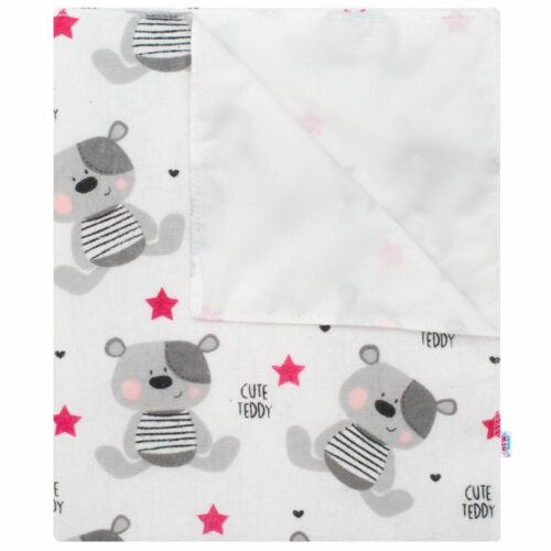 New Baby Cute Teddy vízálló flanel alátét rózsaszín