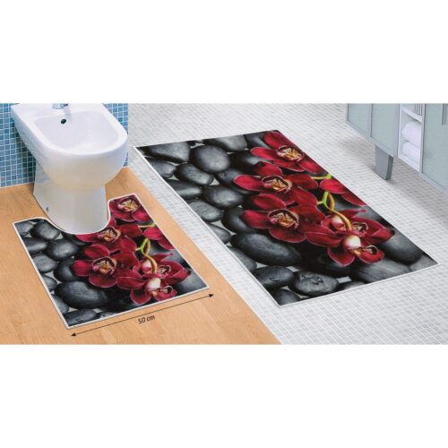 Orchidea 3D fürdőszobai szőnyegkészlet