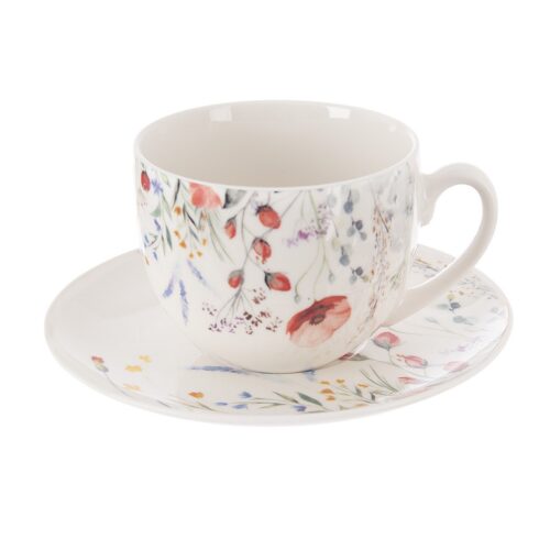 Orion Porcelán bögre csészealjjal Poppy
