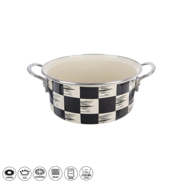 Orion Zománc lábas Chessboard Lem